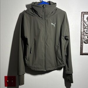 Puma Dark Green Hooded Jacket XS